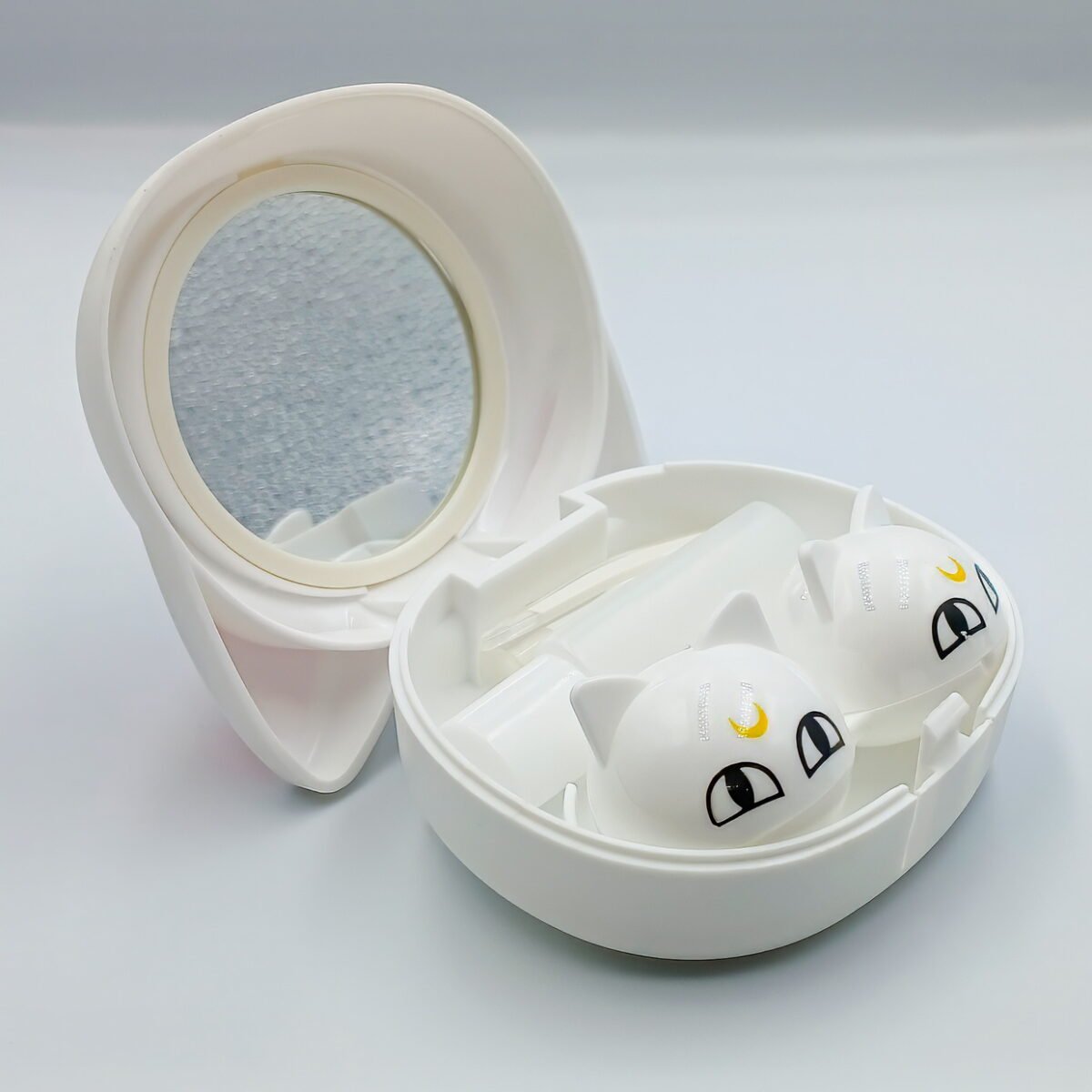 Case para lentes de contacto Gato, colores Blanco y Negro - Imagen 3