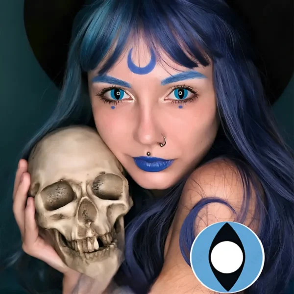 Cat Eye Blue, lentes de contacto Halloween