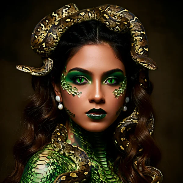 Snake Eye Green, lentes de contacto cosplay